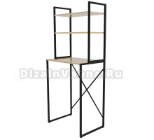 Шкаф над стиральной машиной Ridberg Atlanta 1215172 высокий, над стиральной машиной с полками, дуб, черный