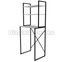 Шкаф над стиральной машиной Ridberg Atlanta 1215161 высокий, над стиральной машиной с полками, бетон, черный