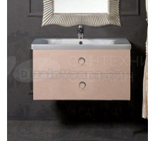 Тумба с раковиной Armadi Art NeoArt 80 капучино с ручками Moon хром