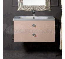 Тумба с раковиной Armadi Art NeoArt 80 капучино с ручками Satine хром