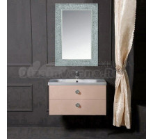 Мебель для ванной комнаты Armadi Art NeoArt 80 капучино с ручками Satine хром, зеркало Aura