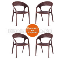 Комплект садовых стульев TINTO (mod. PC59) / 4 шт. в упаковке пластик,  60 х 63 х 83 см, Brown (коричневый) 14