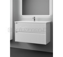 Тумба с раковиной Veneciana Alterno 100 подвесная, матовая белая