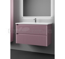 Тумба с раковиной Veneciana Alterno 100 подвесная, матовая пудровая