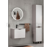 Мебель для ванной комнаты EQUIL Smile 60.1Y подвесная, белый софт, лен антрацит