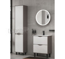 Мебель для ванной комнаты EQUIL Smile 60.2Y напольная, белый софт, лен антрацит