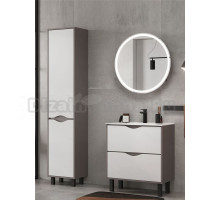 Мебель для ванной комнаты EQUIL Smile 70.2Y напольная, белый софт, лен антрацит