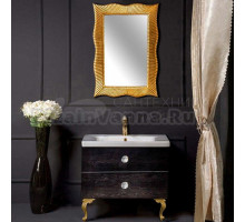 Мебель для ванной комнаты Armadi Art NeoArt 80 black wood с ручками Crystal золото, с ножками