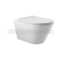 Унитаз подвесной Aqueduto Cone Tornado CONT2110 безободковый, с микролифтом, глянцевый белый