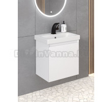 Тумба с раковиной Aqua de Marco Astra 50 подвесная, глянцевая белая