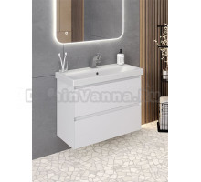 Тумба с раковиной Aqua de Marco Astra 80 подвесная, глянцевая белая