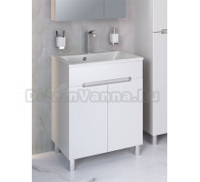 Тумба с раковиной Aqua de Marco Olivia 65 напольная, 2 дверцы, глянцевая белая