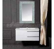 Мебель для ванной комнаты Armadi Art NeoArt 100 white с ручками Luce хром, зеркало Aura