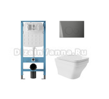 Комплект 4 в 1 Aqueduto Esteta AQDS231 безободковый, с микролифтом, CIRCULO Novo кнопка смыва оружейная сталь