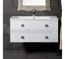 Тумба с раковиной Armadi Art NeoArt 100 white с ручками Satine хром