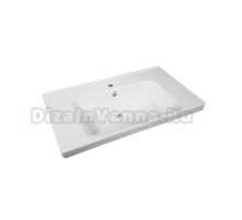 Мебельная раковина Dreja Harmony 80 накладная, глянцевая белая, прямоугольная, фарфор