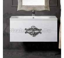 Тумба с раковиной Armadi Art NeoArt 100 white с ручками NeoArt серебро