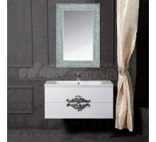 Мебель для ванной комнаты Armadi Art NeoArt 100 white с ручками NeoArt серебро, зеркало Aura