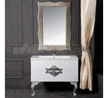 Мебель для ванной комнаты Armadi Art NeoArt 100 white с ручками NeoArt серебро, зеркало Soho, с ножками