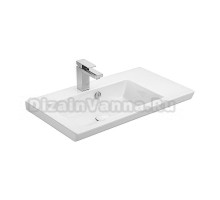 Мебельная раковина Dreja Isik 70 накладная, глянцевая белая, прямоугольная