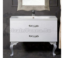 Тумба с раковиной Armadi Art NeoArt 100 white с ручками Wave хром, с ножками