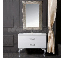 Мебель для ванной комнаты Armadi Art NeoArt 100 white с ручками Wave хром, зеркало Soho, с ножками