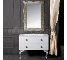 Мебель для ванной комнаты Armadi Art NeoArt 100 white с ручками Satine хром, зеркало Soho, с ножками