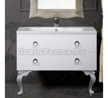 Тумба с раковиной Armadi Art NeoArt 100 white с ручками Moon хром, с ножками