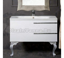 Тумба с раковиной Armadi Art NeoArt 100 white с ручками Luce хром, с ножками