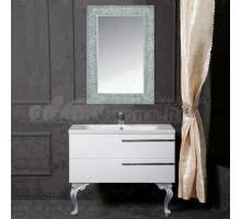 Мебель для ванной комнаты Armadi Art NeoArt 100 white с ручками Luce хром, зеркало Aura, с ножками