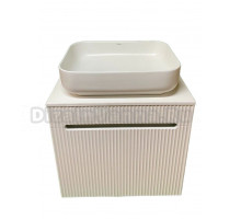 Тумба с раковиной SINTESI STL.W7025 белая, раковина SIN-LVB-APP-409WM матовая белая