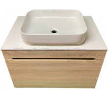 Тумба с раковиной SINTESI STL.W7817 дуб сонома, раковина SIN-LVB-APP-409 глянцевая белая