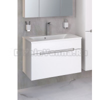 Тумба с раковиной Aqua de Marco Olivia 80 подвесная, 1 ящик, глянцевая белая