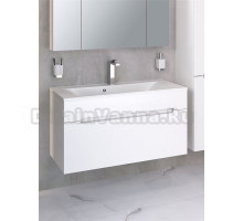 Тумба с раковиной Aqua de Marco Olivia 100 подвесная, 1 ящик, глянцевая белая