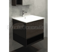 Тумба с раковиной Comforty Франкфурт 60 подвесная, шоколадно-коричневый дуб