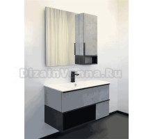 Мебель для ванной комнаты Comforty Франкфурт 90 подвесная, светлый бетон, с раковиной  Quadro 90