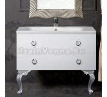 Тумба с раковиной Armadi Art NeoArt 100 white с ручками Drop хром, с ножками