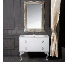 Мебель для ванной комнаты Armadi Art NeoArt 100 white с ручками Drop хром, зеркало Soho, с ножками