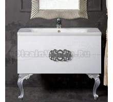 Тумба с раковиной Armadi Art NeoArt 100 white с ручками Ajur хром, с ножками