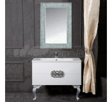 Мебель для ванной комнаты Armadi Art NeoArt 100 white с ручками Ajur хром, зеркало Aura, с ножками