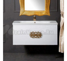 Тумба с раковиной Armadi Art NeoArt 100 white с ручками Ajur золото