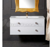 Тумба с раковиной Armadi Art NeoArt 100 white с ручками Flora золото