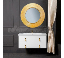 Мебель для ванной комнаты Armadi Art NeoArt 100 white с ручками Glaze золото, зеркало Shine