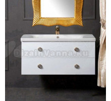 Тумба с раковиной Armadi Art NeoArt 100 white с ручками Satine золото