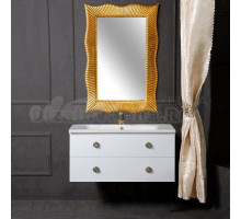 Мебель для ванной комнаты Armadi Art NeoArt 100 white с ручками Satine золото, зеркало Soho