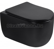 Унитаз подвесной Abber Bequem AC1104TMB безободковый, с микролифтом, матовый черный