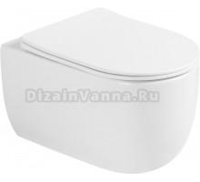 Унитаз подвесной Abber Bequem AC1104TMW безободковый, с микролифтом, матовый белый