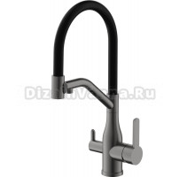 Смеситель для кухни BELZ B78815-3 с гибким изливом, оружейная сталь