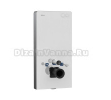 Инсталляция с кнопкой Abber AC0107MW цвет белый, пневматическое управление, крепление на стену