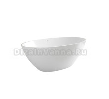 Акриловая ванна Abber AB9249-1.6 165x90 см, отдельностоящая, белая, овальная, с каркасом, со сливом-переливом